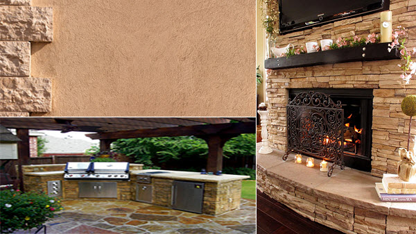 Stucco, Outdoor Kitchens, and Fireplaces