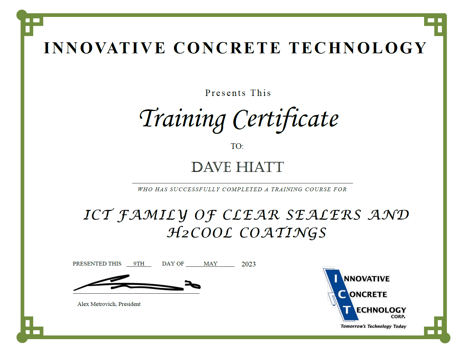 ICT Certificate
