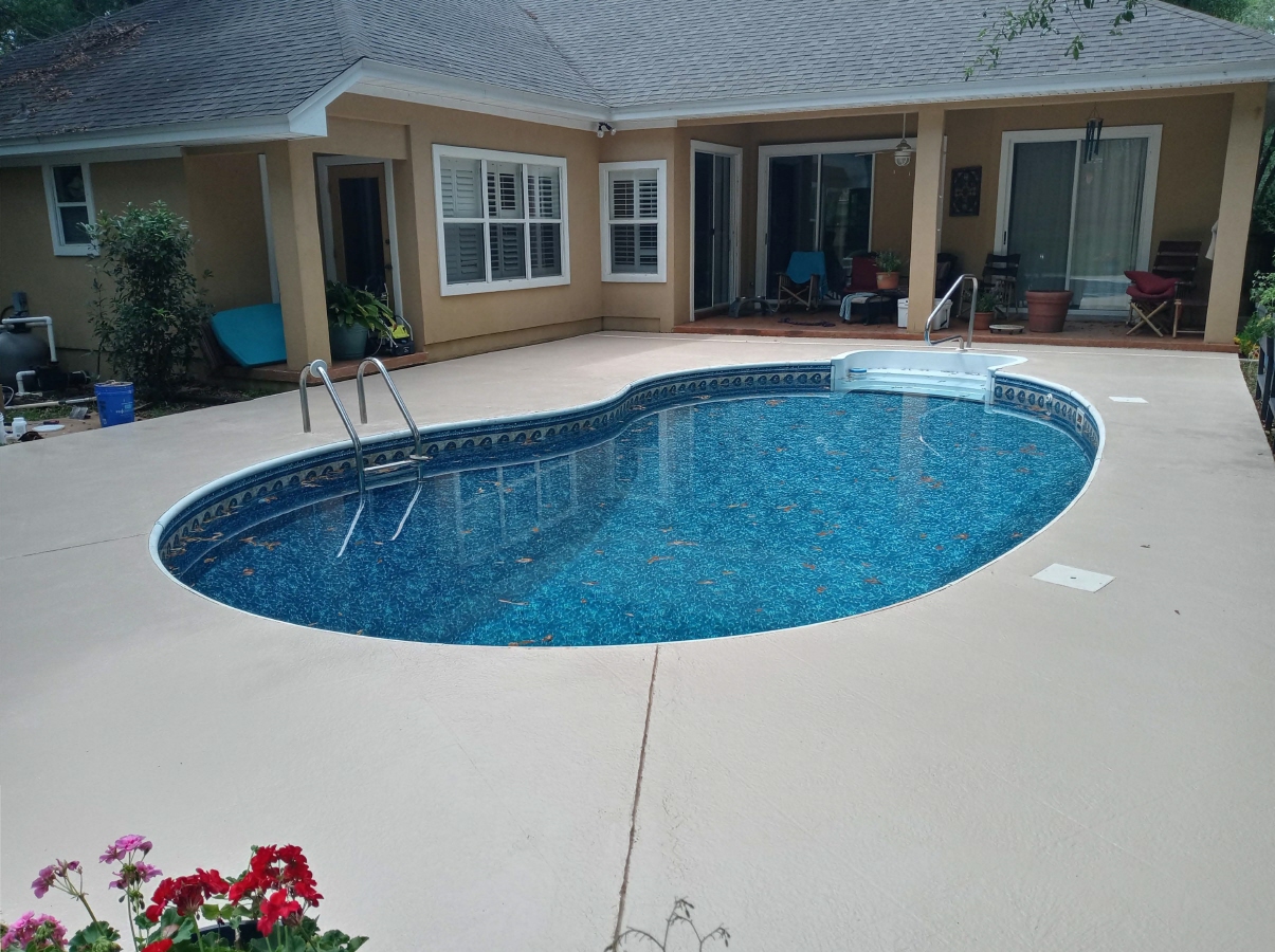 Smooth Textured Pool Deck